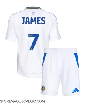 Leeds United Daniel James #7 Maglia Gara Casa Repliche 2024-25 Bambino Maniche Corte Leeds United Daniel James #7 Maglia Gara Casa Repliche 2024-25 Bambino Maniche Corte
